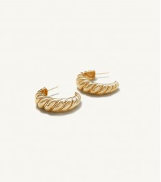 Gold Croissant Hoop Earrings